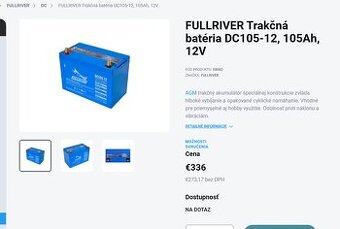 FULLRIVER Trakčná batéria DC105-12, 105Ah, 12V - 1