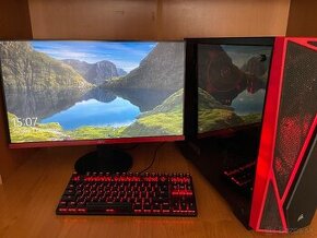 Herný PC (GTX1050Ti) + 144Hz Monitor + Mechanická klávesnica