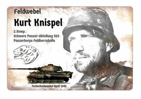 plechová cedule - tankové eso Kurt Knispel - s.Pz.Abt. 503 - 1