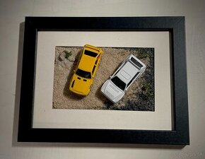 Obraz - mini diorama Hot Wheels  - Quattro & Delta Integrale