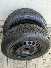 Zimné pneumatiky Bridgestone na oceľových diskoch VW.