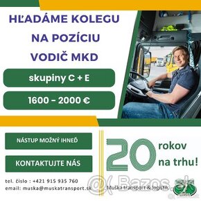 HĽADÁME KOLEGU na pozíciu VODIČ MKD (C+E)