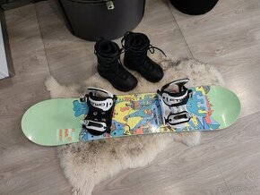 Snowboard  komplet 115 cm s viazaním + topánky