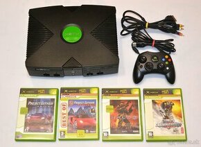 Xbox Video Game System + 4 hry