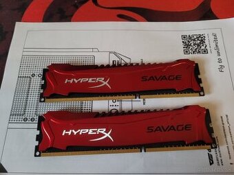 Predám pamäte 8GB (2x4) DDR3 Kingston HyperX SAVAGE 2400Mhz