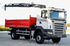 SCANIA R380 -- 4X4 TROJSTRANNÝ SKLÁPAČ + HYDR. RUKA -- EU4 - 1