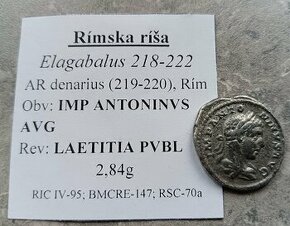 Rímska antická minca denarius Elagabalus (218 - 222) - 1
