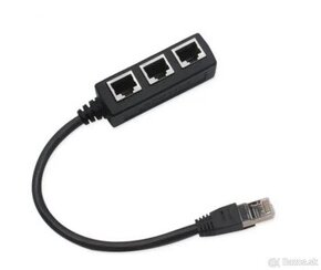 RJ45 rozbočovač ethernet splitter pre 3 pocitace