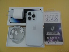 iPhone 14 PRO 128GB SILVER - ZÁRUKA 1 ROK - VELMI DOBRY STAV