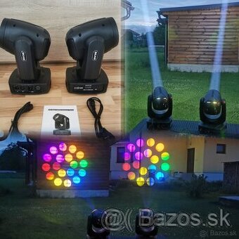 Otočné hlavy 150W Beam, 16 priziem, dúhový efekt