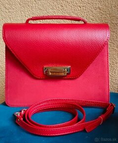 Kožená kabelka červená - 1