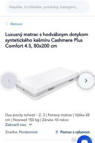 Matrac Pre Spánok Cashmire Plus 3.0