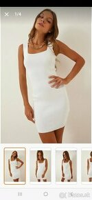 Biele úpletové šaty - 5€