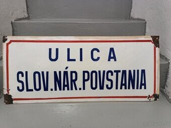 smaltovaná tabuľa Ulica Slov. Nár. Povstania SNP