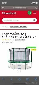 Trampolia 3,66m Mountfield