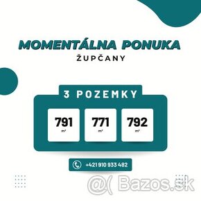 Pozemok Župčany - 3 stavebné pozemky v obci Župčany