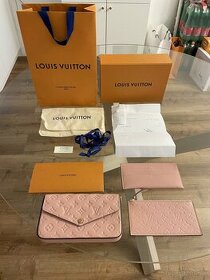 Louis Vuitton Felicie ružová kabelka s komplet balením