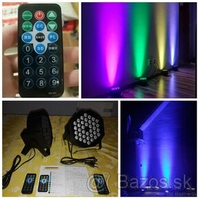 Led par reflektor RGB na diaľkové ovládanie, dmx