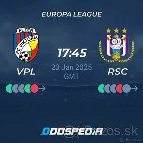 4 vstupenky na FC Viktoria Plzeň a Anderlecht