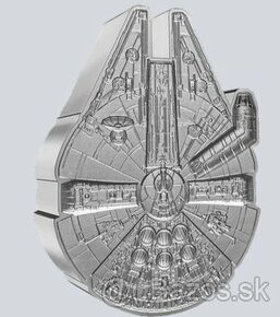 investičné strieborné mince star wars millennium Falcon