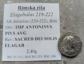 Rímska antická minca denarius Elagabalus (218 - 222) - 2