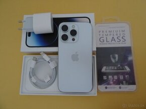 iPhone 14 PRO 128GB SILVER - ZÁRUKA 1 ROK - VELMI DOBRY STAV