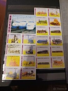 predám poštové známky - vlaky - Japonsko