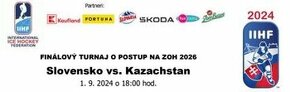 Lístky na hokej SLOVENSKO - Kazachstan (1.9.2024 - BA)