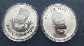 Tuvalu Bart Homer Simpson 1oz 2022 investicne striebro - 1