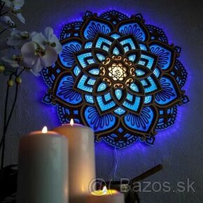 Svetelná lampa Mandala s lotosovým kvetom