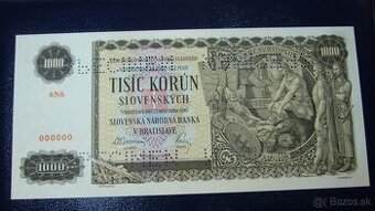 1000 KORÚN SLOVENSKÝCH 1940 ANULÁT