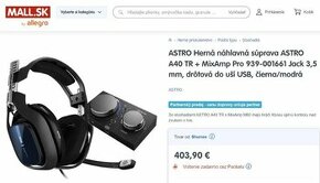 Profi súprava Astro A40 TR + MixAmp Pro TR zosilňovač.