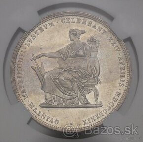 Strieborný Dvojzlatník FJ I. 1879 bz - NGC AU 58