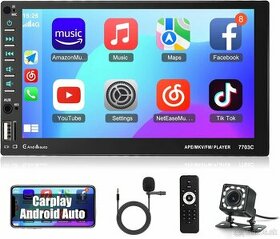 Double Din Car Stereo 7palcový HD dotykový rádiový prehrávac - 1