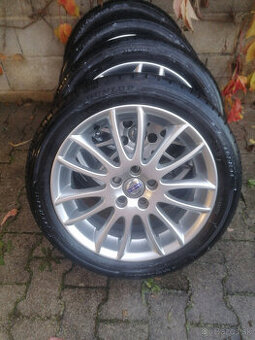 Alu disky 17" Volvo Sadira 5x108, pneumatiky DUNLOP