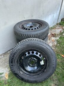 Plechové disky +Zimne pneu Michelin 195/65 R15 5x112 - 1