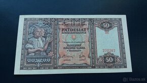 Bankovka 50 Korún Slovenských 1940 UNC