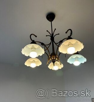 Luster + stojaca lampa kov/sklo