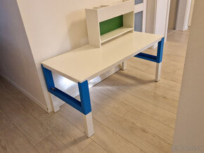 IKEA detsky stol PÅHL 128x58 cm modro-biely