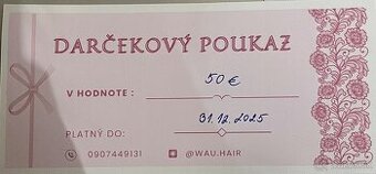 Darčekový poukaz - WAU hair v Liptovskom Mikuláši