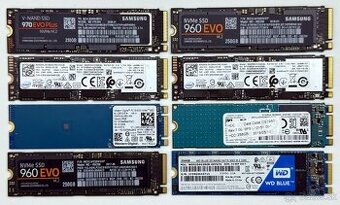 SSD a NVMe M2 a 2,5" disky 250GB - 512GB