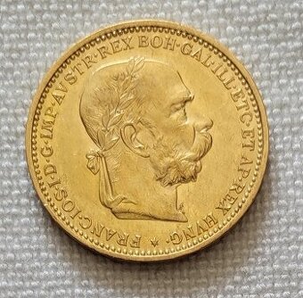 Zlatá rakúska 20 koruna FJI, 1894 bz