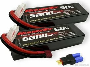 2x 3S 11,1 V 50C 5200 mAh Lipo batéria s pevným puzdrom