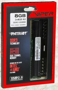 Patriot Viper 3/DDR3/8GB/1600MHz/CL9/2x4GB/Black