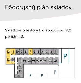 Sklad č.13, plocha 5,2m², Mierová 58, Bratislava