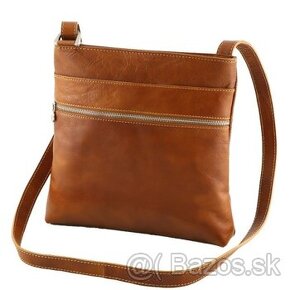 Talianska kožená taška unisex medová, crossbody