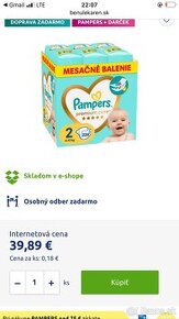 Plienky pampers premium care veľkosť 2