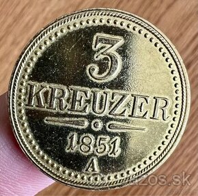 Predám 3 Kreuzer 1851 A