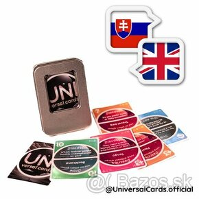 Anglicka spolocenska hra na Erasmus darcek - Universal cards