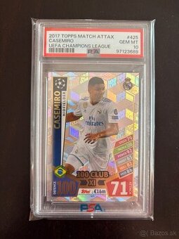 Futbalová karta - Casemiro/100Club-PSA10